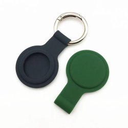 AirTag silikon&ouml;verdrag m.nyckelring/karbinhake, beige