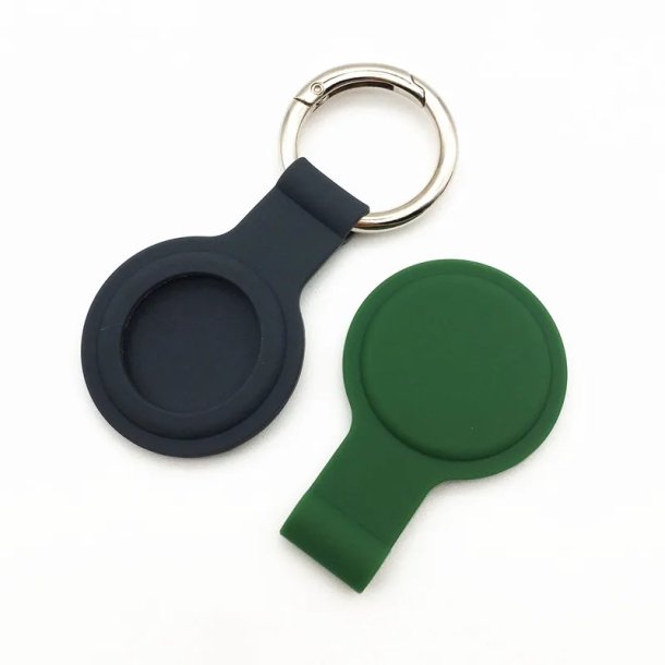 AirTag silikon&ouml;verdrag m.nyckelring/karbinhake, beige