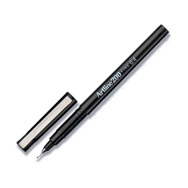 Artline Fineliner 200 Fine 0.4 Svart, 12 st