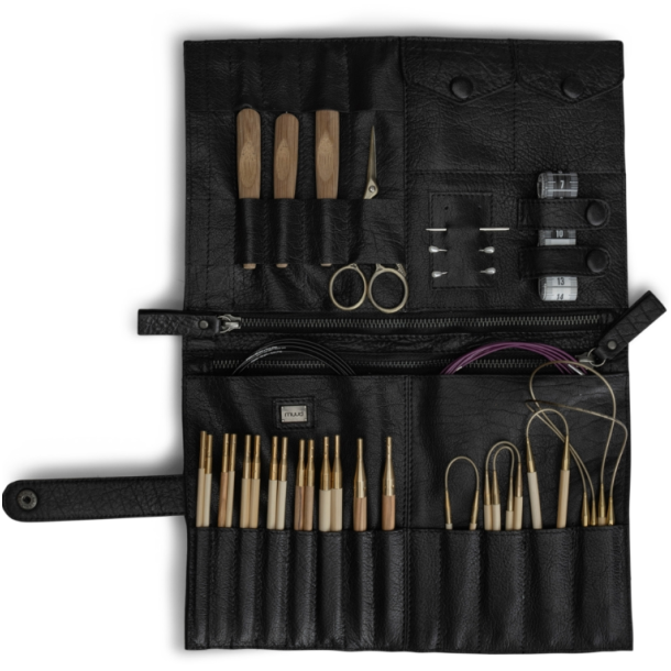 Muud Billie Multifunktion Strikketui - L&auml;der, Svart