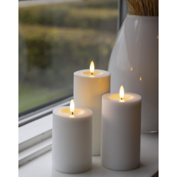 LED blockljus, vit, 3-pack inkl.fj&auml;rrkontroll