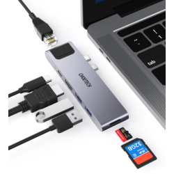 Choetech 7-i-1 USB-C Hub f&ouml;r MacBook Pro/Air