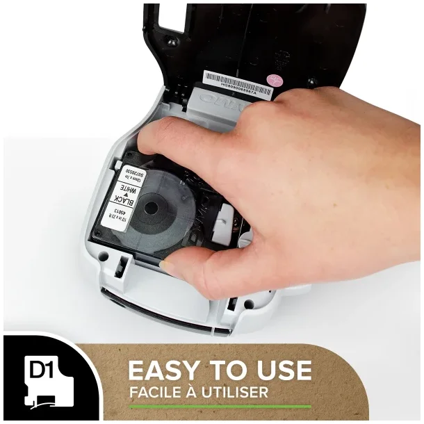 DYMO D1 labeltape 24mm, sort p hvid