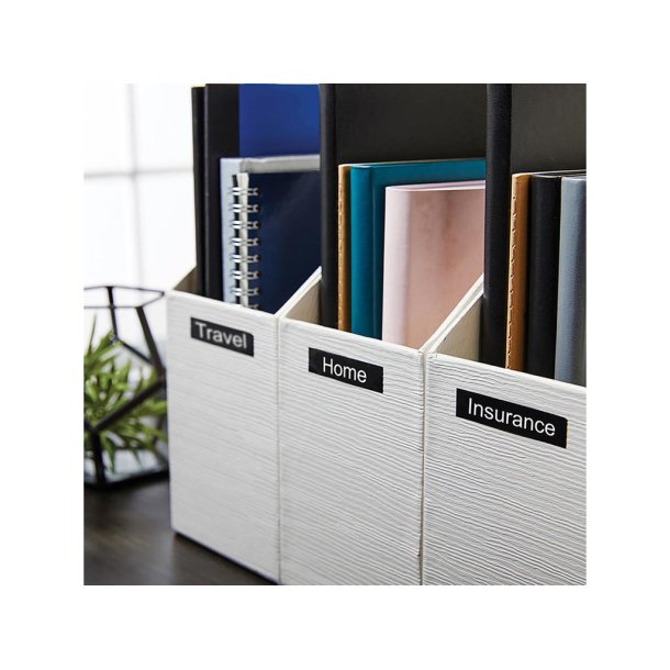 Dymo Tejp D1 12mmx7m vit/svart