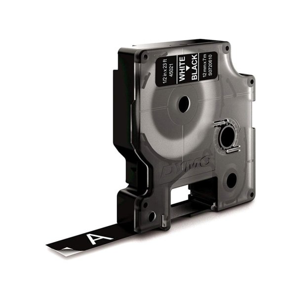Dymo Tejp D1 19mmx7m vit/svart