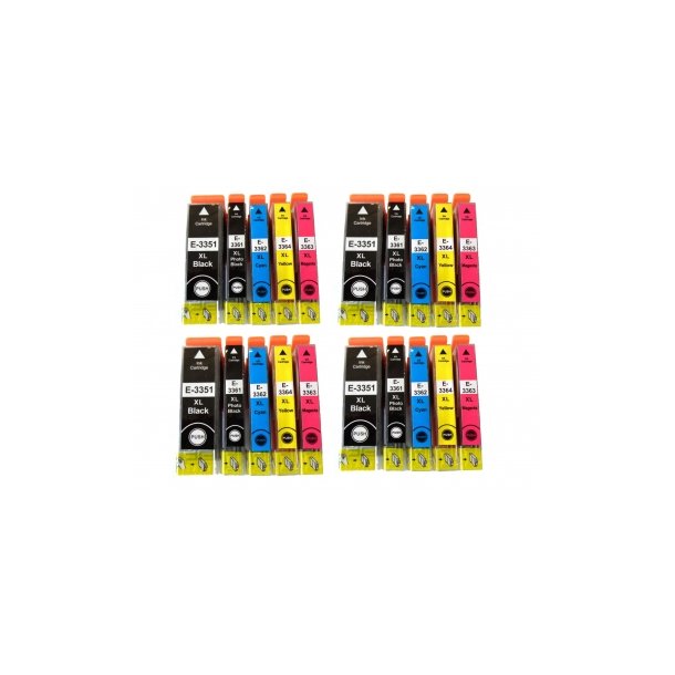 Epson 33 XL Ink Cartridge Combo Pack 20 pcs - Compatible - PBK/BK/C/M/Y 296 ml