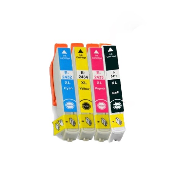 Kompatibel till Epson 24 XL Blckpatroner Rabattpaket 4 st kompatibel  48 ml