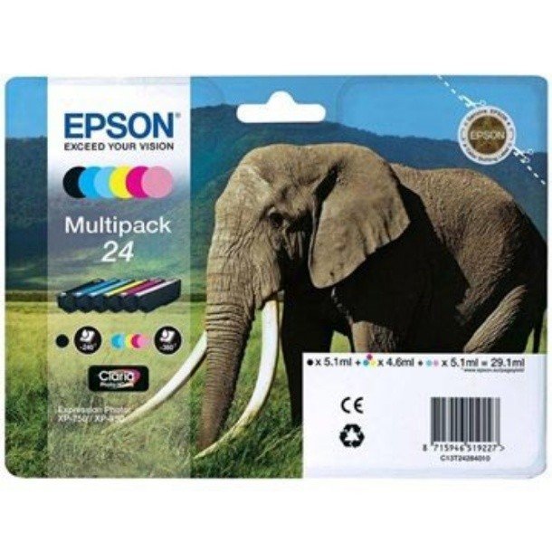 Epson 24 combo pack 6 stk Original blckpatron C13T24284011 29,1 ml