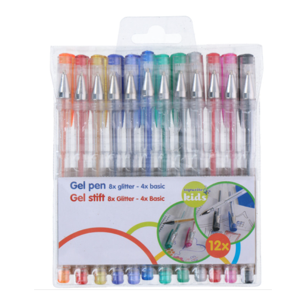 Creative Kids Gel pen, 12 pcs, Glitter