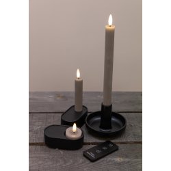 LED-kronljus, 11 cm, gr, 2 st.