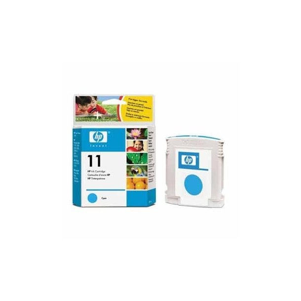HP 11 C -C4836AE med chip, cyan bl&auml;ckpatron, Original, 28ml