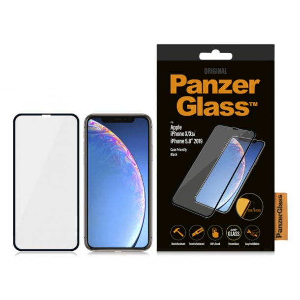 PanzerGlass sk&auml;rmskydd iPhone X/Xs/11 - svart, Case Friendly