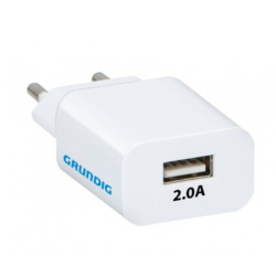 Grundig v&auml;ggladdare, 230V USB 1.8A adapter