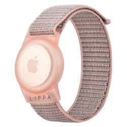 Lippa nylon handledsrem fr AirTag och Smart Finder, rosa