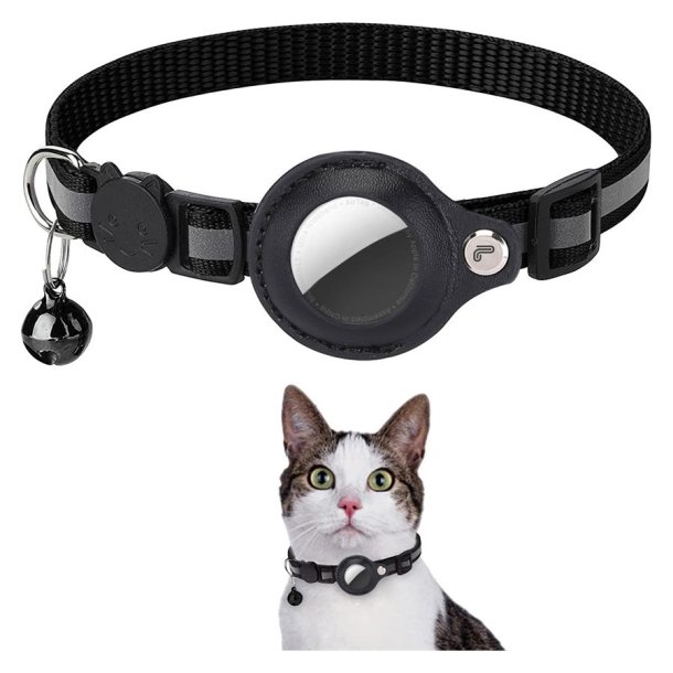Lippa cat collar for AirTag and Smart Finder, 2232 cm, Black