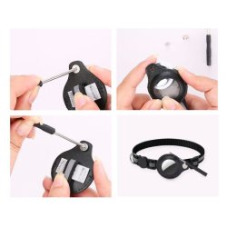 Lippa katthalsband fr AirTag och Smart Finder, 2232 cm, svart