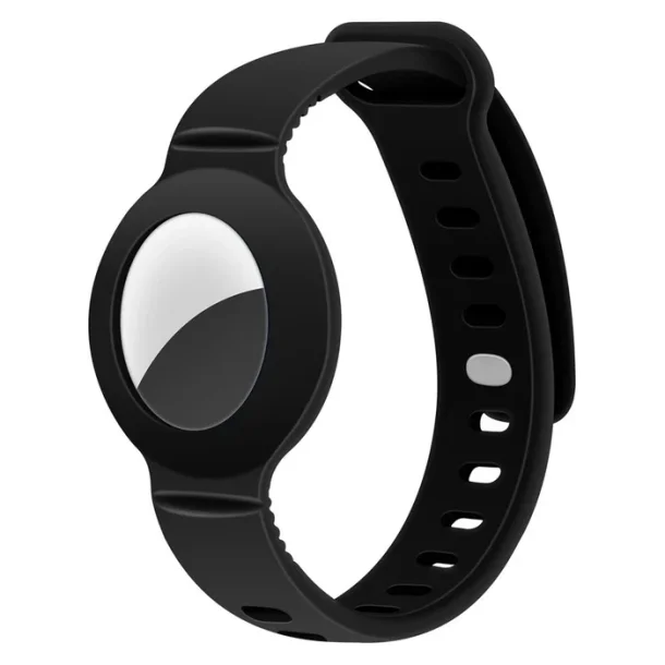 Lippa silicone wrist strap for AirTag and Smart Finder, Black