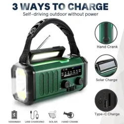 Lippa FM Ndradio / Solcelle Powerbank 10.000 mAh, grn