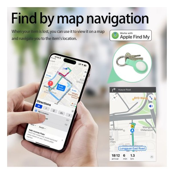 Lippa Smart Finder fr nycklar, saker och husdjur, Apple Find My, 2-pack