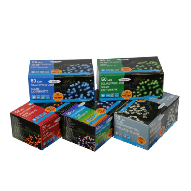Grundig solcellsljusslinga med 50 LED - 6,4 m, multicolor