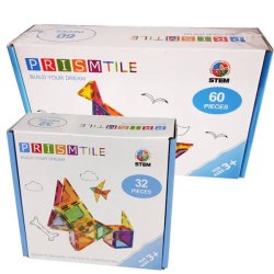 Magnetic Tiles byggest - Sampak, 32 + 60 dele