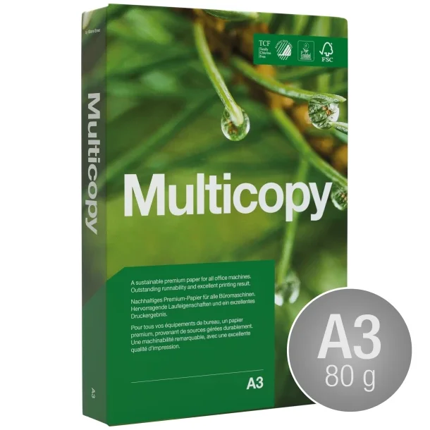 Multicopy Kopipapir A3/80g/500ark