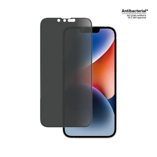 PanzerGlass sk&auml;rmskydd iPhone 14/13/13 Pro - Privacy, antibakteriell