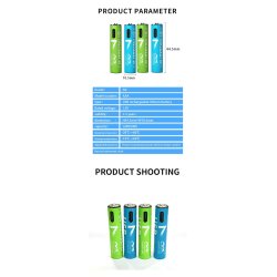 Genopladelige Lithium Batterier, USB-C, 1200 mAh, AAA, 4 stk