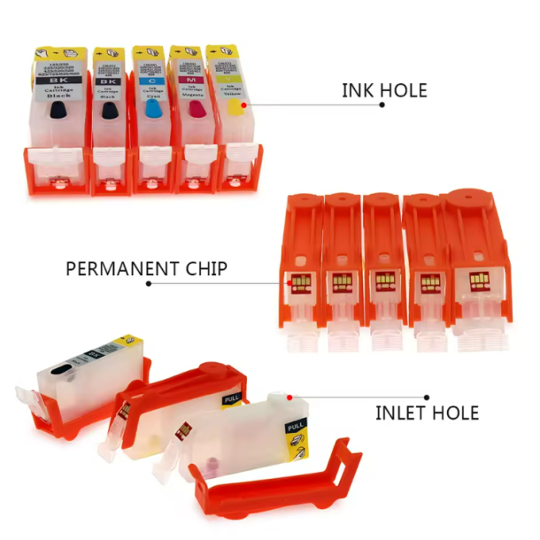 Kompatibel refill patronset Canon PGI-525 / CLI-526, 5-f&auml;rgad