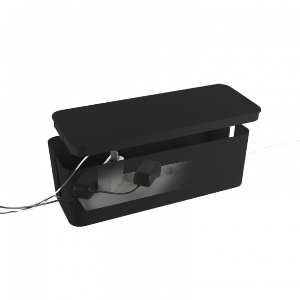 Cable management box - 40.5 x 15.5 x 13.5 cm, black (large)