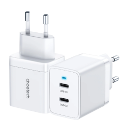 Choetech Dual Type-C V&auml;ggladdare 40W PD - Vit