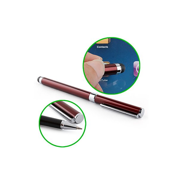 Stylus Touchpen 2-i-1, vit