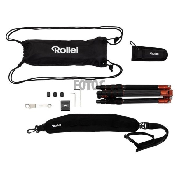 Rollei Compact Traveler No.1 Carbon stativ f&ouml;r kamera - Kolfiber Orange