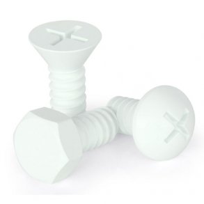 Qualy Screw Collection Krokker, jumbo, 3 stk, hvit