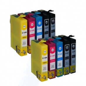 Pixojet bläckpatroner Epson T1291 - T1294 - C13T12914011, 10 st. rabattpaket 162 ml