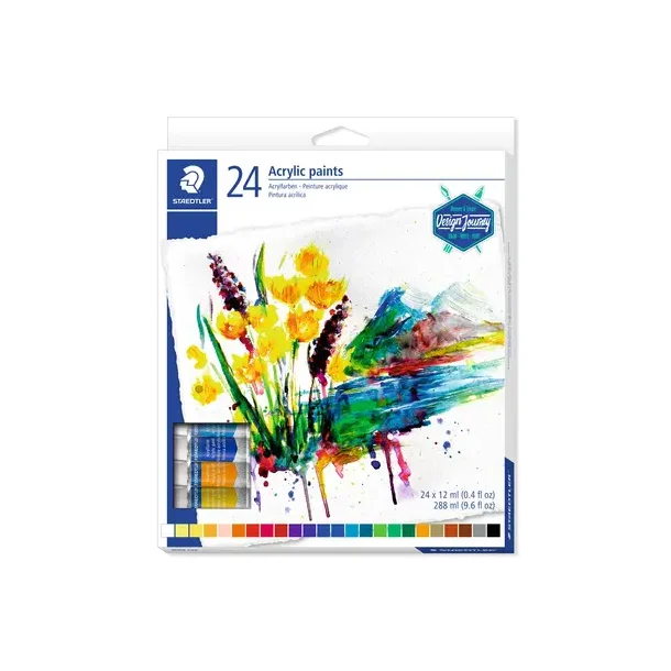 Staedtler Design Journey Acrylmaling 12ml ass til f.eks Fimo, 24 farver
