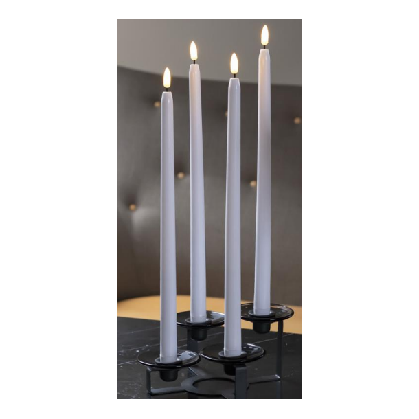 Cozzy candle light, 3D flame, 38 cm, white, 4 pcs incl. remote control