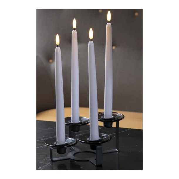 Cozzy candle light, 3D flame, 28 cm, white, 4 pcs incl. remote control
