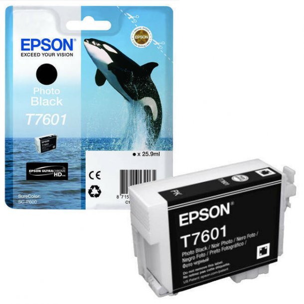 Epson T7601 PBK Original bl&auml;ckpatron (25,9 ml)