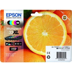 Epson bläckpatroner 33 XL - C13T33574011, 5 st. multipack 47 ml, original
