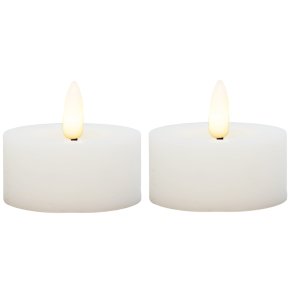 LED värmeljus (stora) i stearin, vit, 2 st