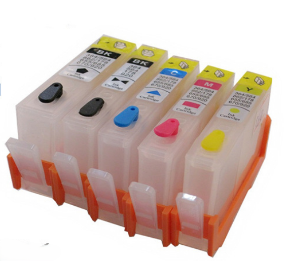 Køb Pixojet refill blæk HP 364, 5-farvet patronsæt - Pris 299.00 kr.
