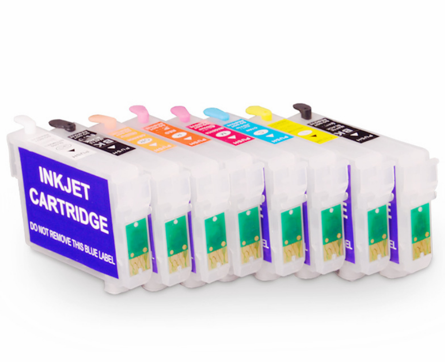 Køb Pixojet refill blæk Epson T0870-T0879, 8-farvet patronsæt - Pris 294.00 kr.